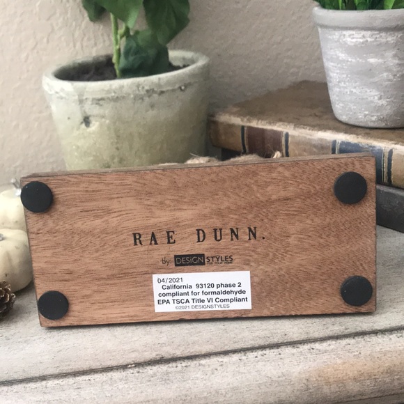 Rae Dunn Rustic Farmhouse fall galvanized pumpkin on wooden base - Picture 5 of 6